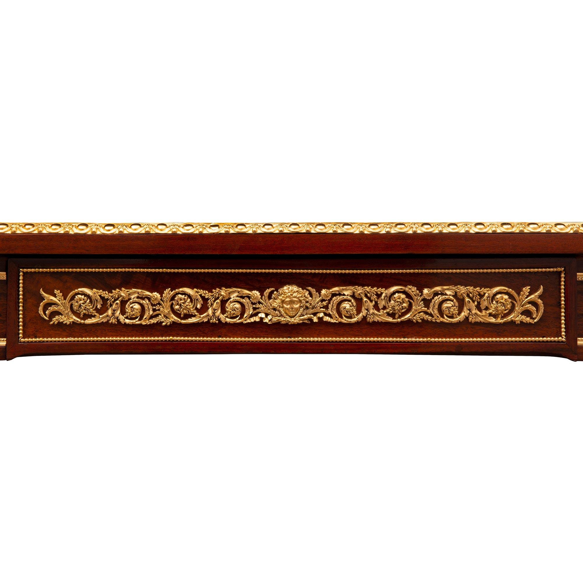French 19th Century Louis XVI St. Mahogany and Ormolu Desk For Sale 5