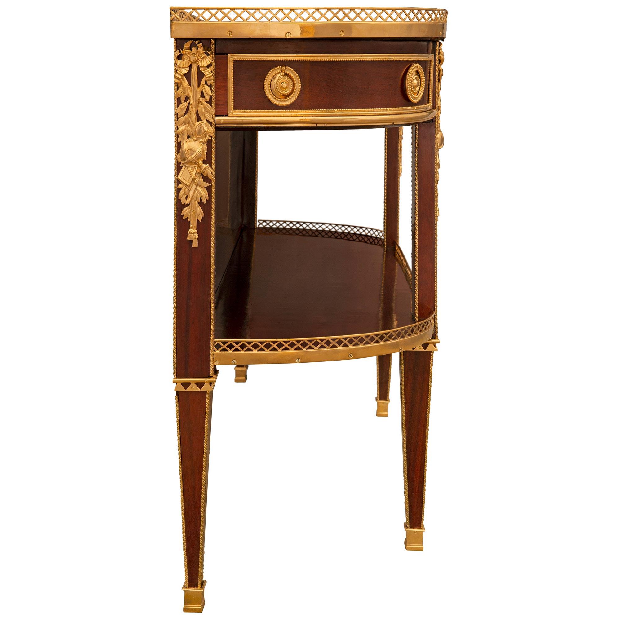 French 19th Century Louis XVI St. Mahogany And Ormolu Dessert Console For Sale 2