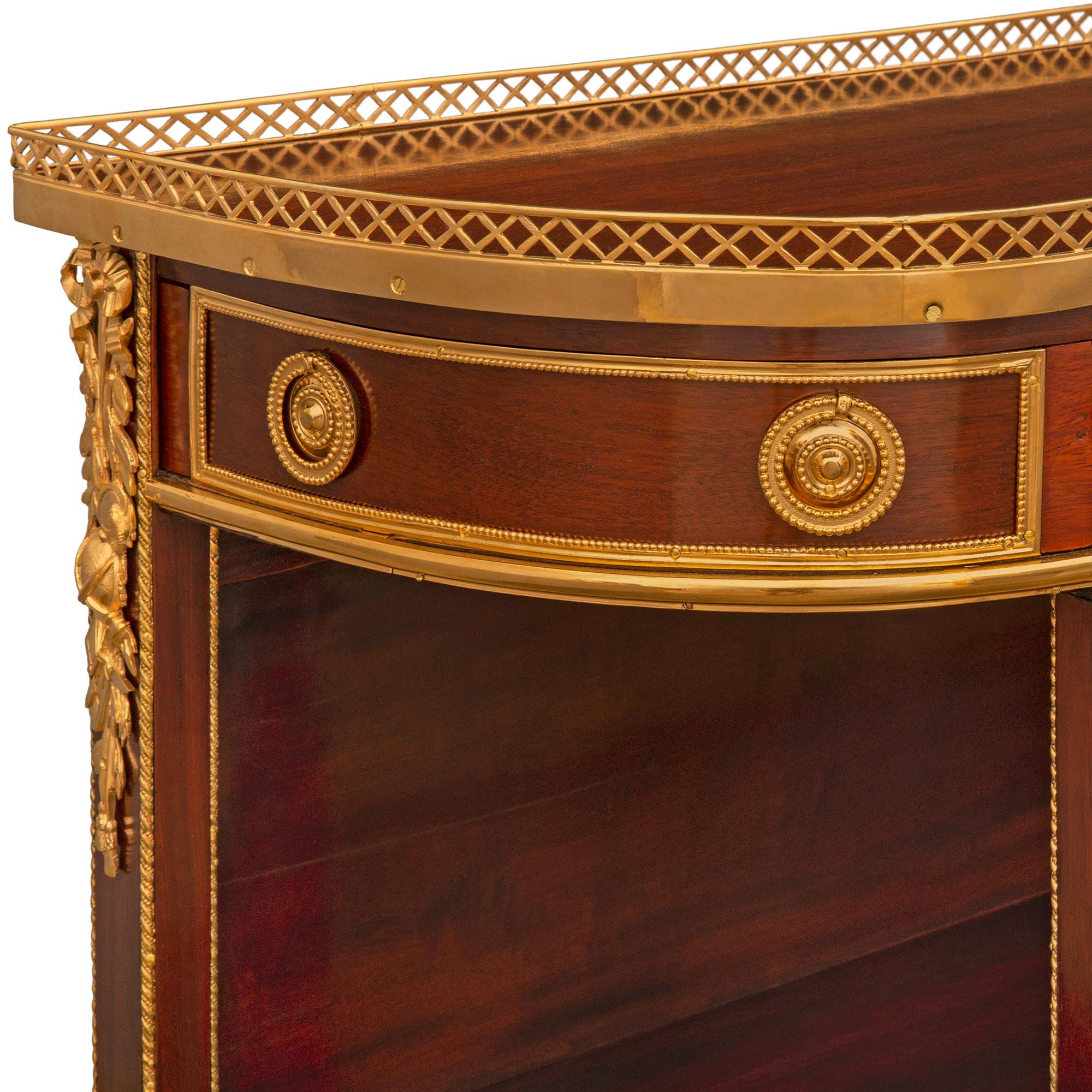 French 19th Century Louis XVI St. Mahogany And Ormolu Dessert Console For Sale 3