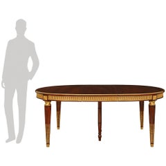 French 19th century Louis XVI st. Mahogany and Ormolu dining table