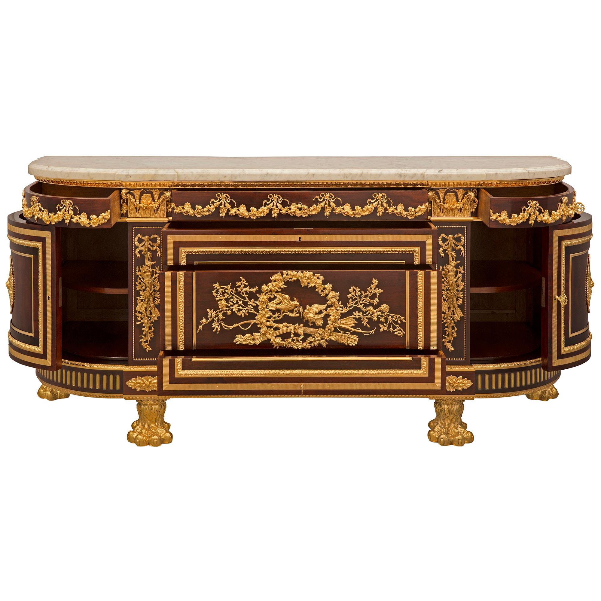 French 19th Century Louis XVI St. Mahogany and Ormolu Mounted Commode De Chateau For Sale 1