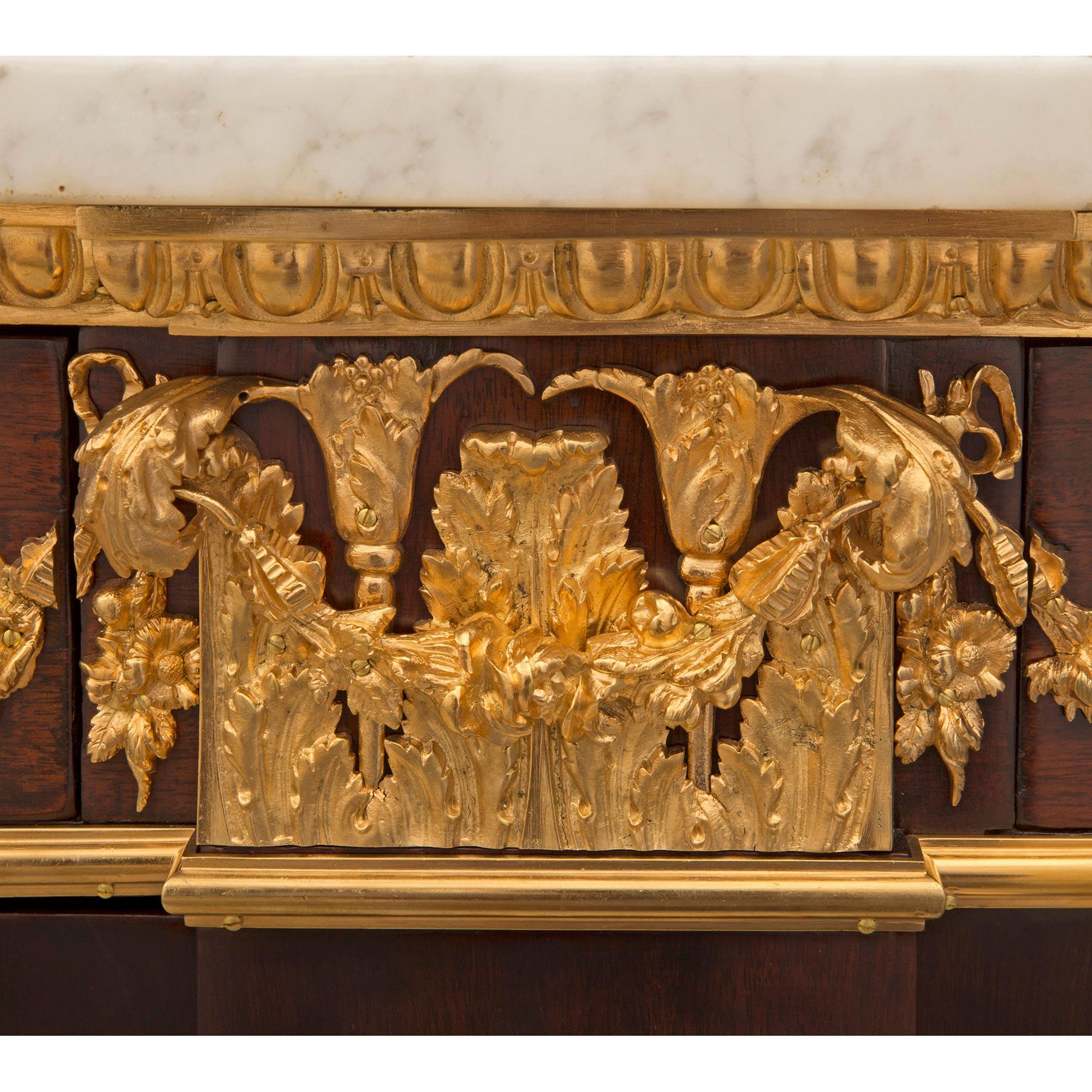 French 19th Century Louis XVI St. Mahogany and Ormolu Mounted Commode De Chateau For Sale 4