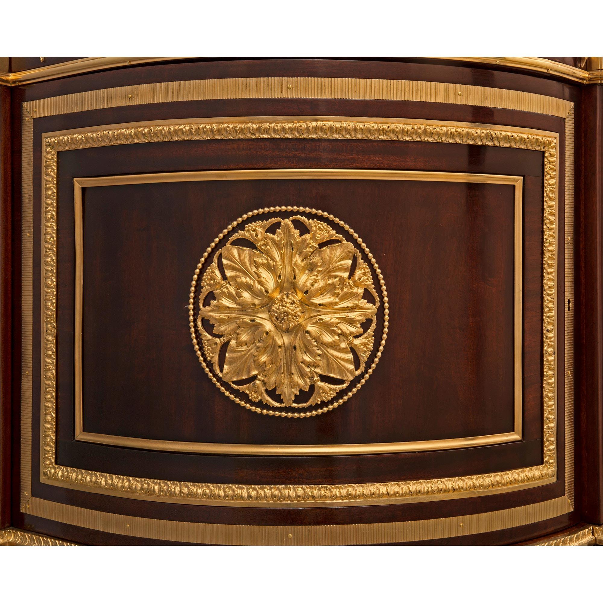 French 19th Century Louis XVI St. Mahogany and Ormolu Mounted Commode De Chateau For Sale 6