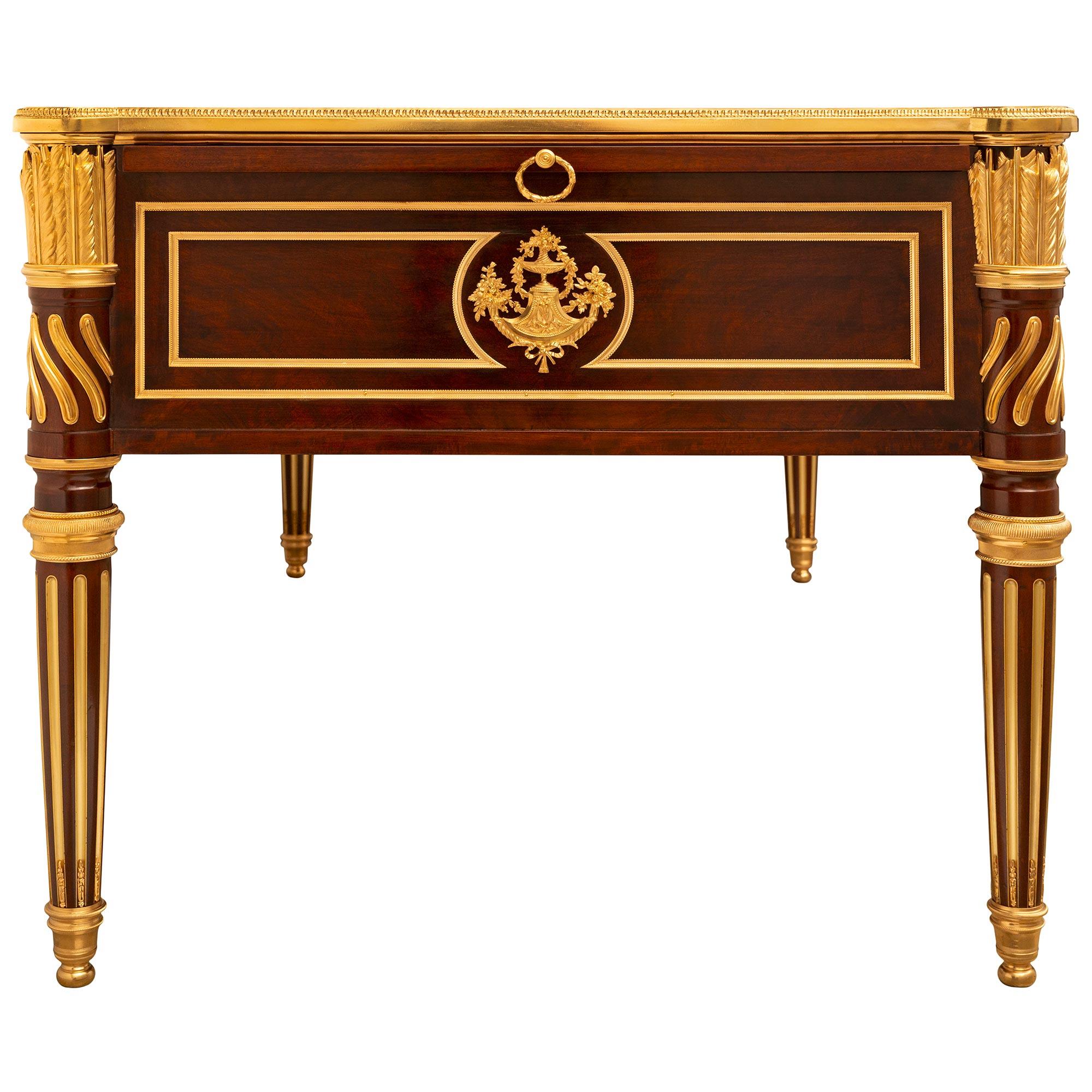 French 19th Century Louis XVI St. Mahogany And Ormolu Mounted Partners Desk For Sale 1