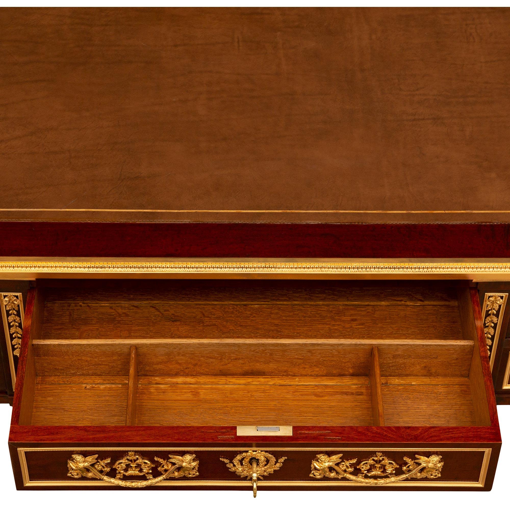French 19th Century Louis XVI St. Mahogany And Ormolu Mounted Partners Desk For Sale 4