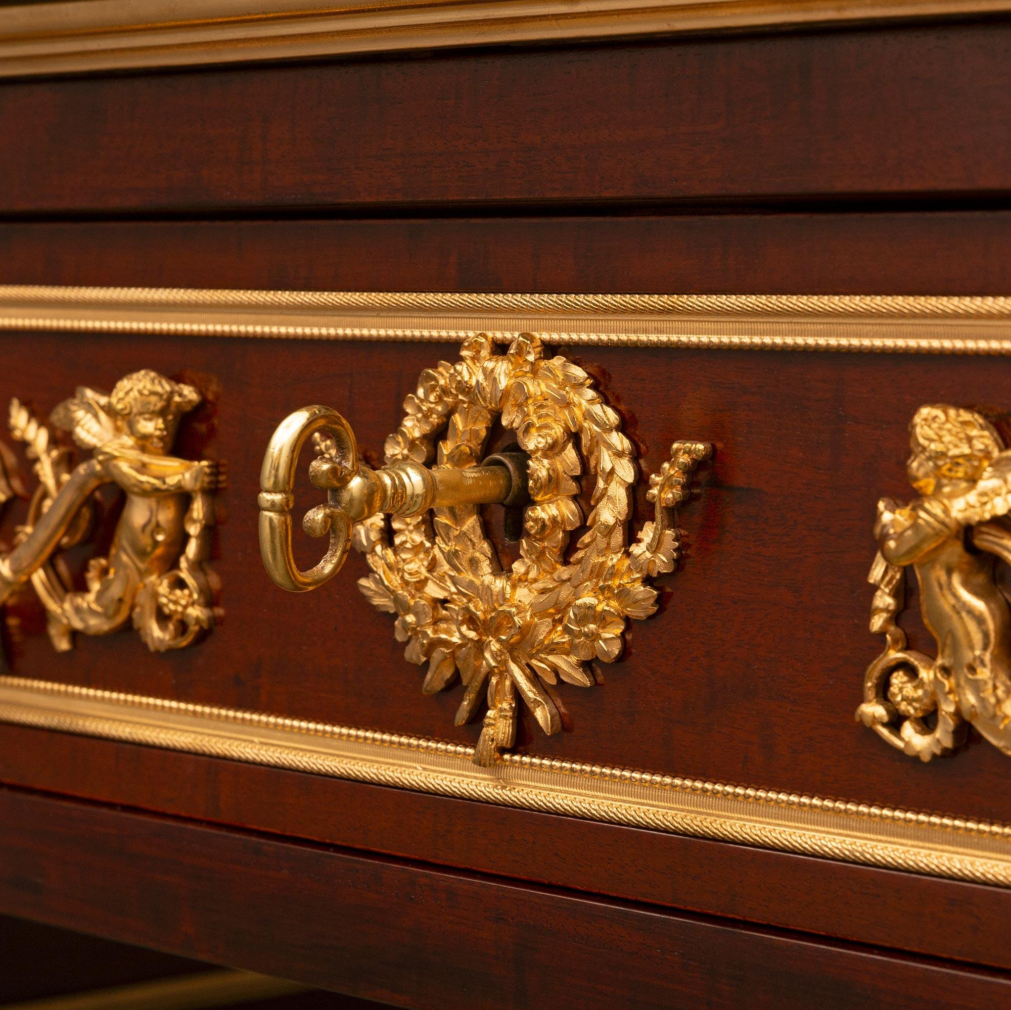 French 19th Century Louis XVI St. Mahogany And Ormolu Mounted Partners Desk For Sale 5