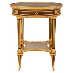 French 19th century Louis XVI st. Mahogany and Ormolu side table, signed Durand