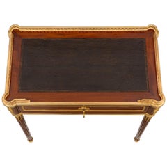 French 19th Century Louis XVI St. Mahogany and Ormolu Side Table/Writing Desk