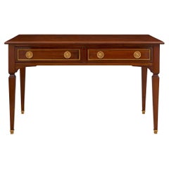 Used French 19th Century Louis XVI St. Mahogany, Brass, And Ormolu Desk