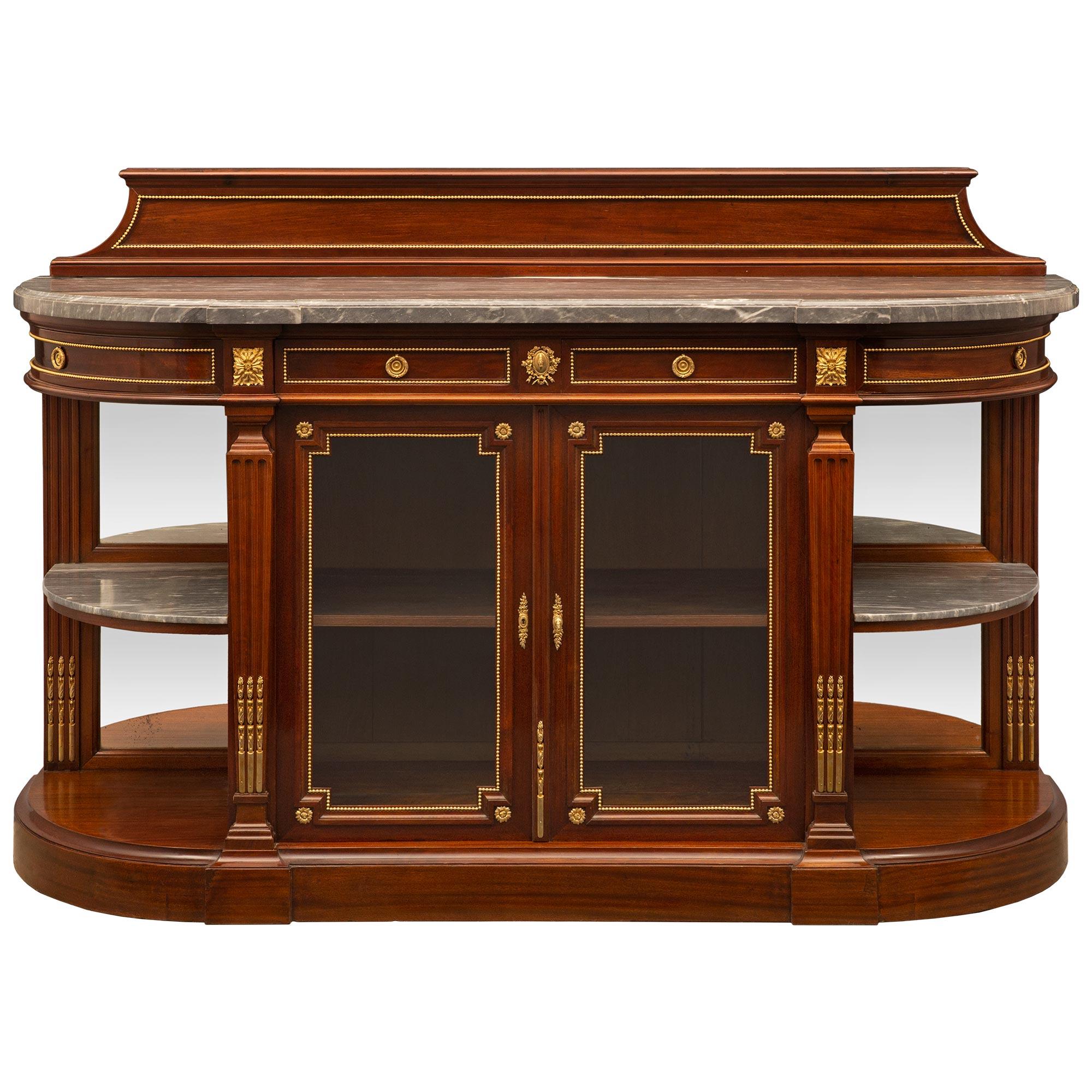 French 19th Century Louis XVI St. Mahogany Buffet For Sale 7
