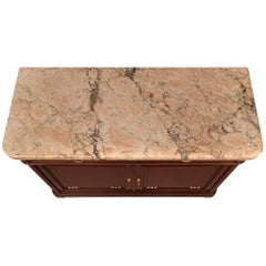 French 19th Century Louis XVI St. Mahogany Buffet, Signed Haentges Freres