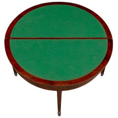 French 19th Century Louis XVI St. Mahogany Demilune Games Table or Console