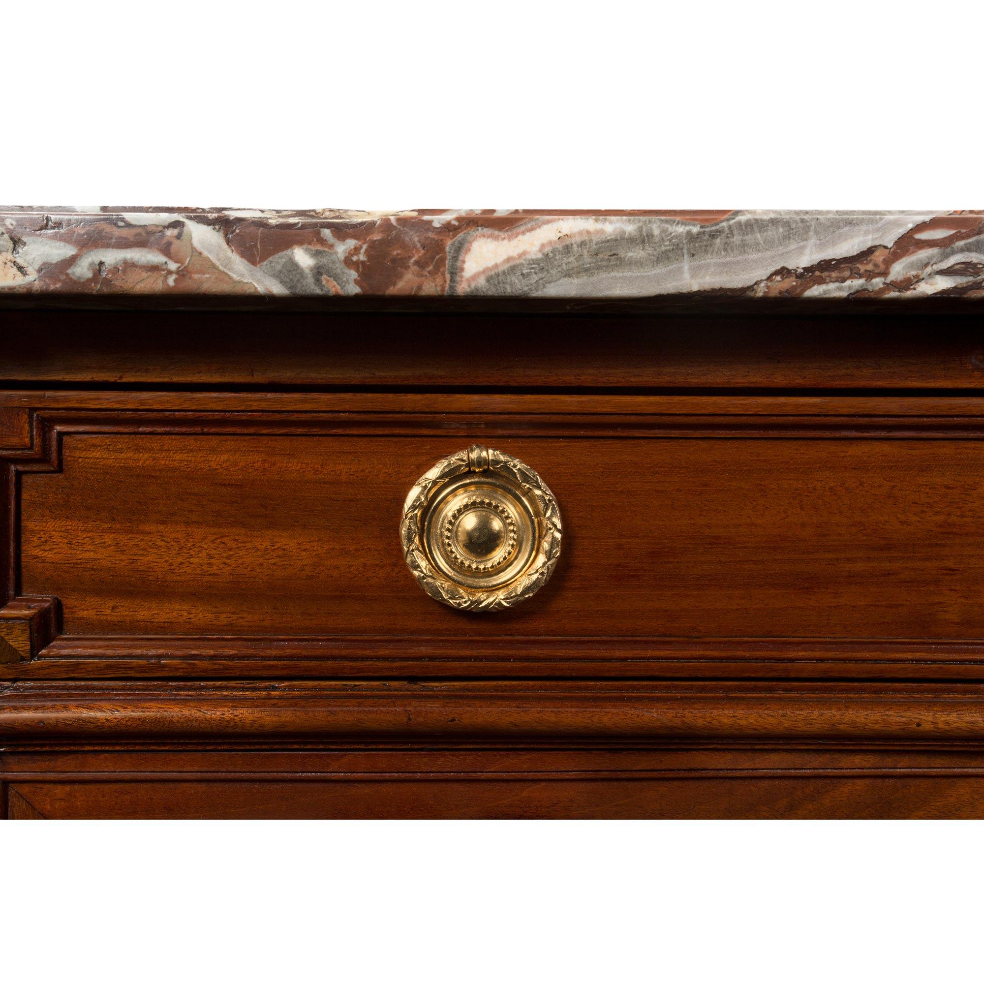 French 19th Century Louis XVI St. Mahogany, Four Door, Three-Drawer Buffet For Sale 2