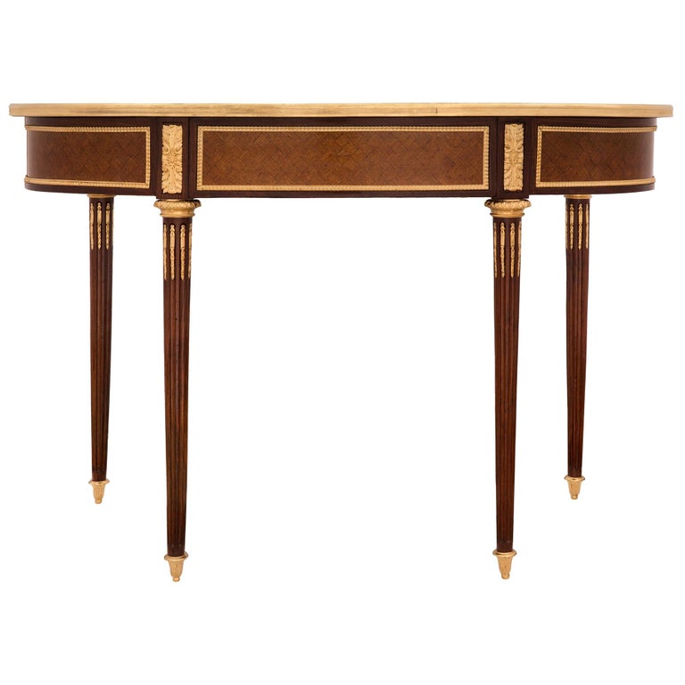 French 19th Century Louis XVI St. Mahogany, Kingwood and Ormolu Desk For Sale 3