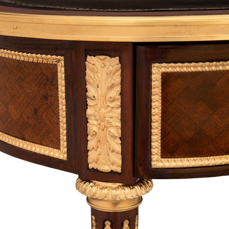 French 19th Century Louis XVI St. Mahogany, Kingwood and Ormolu Desk For Sale 4
