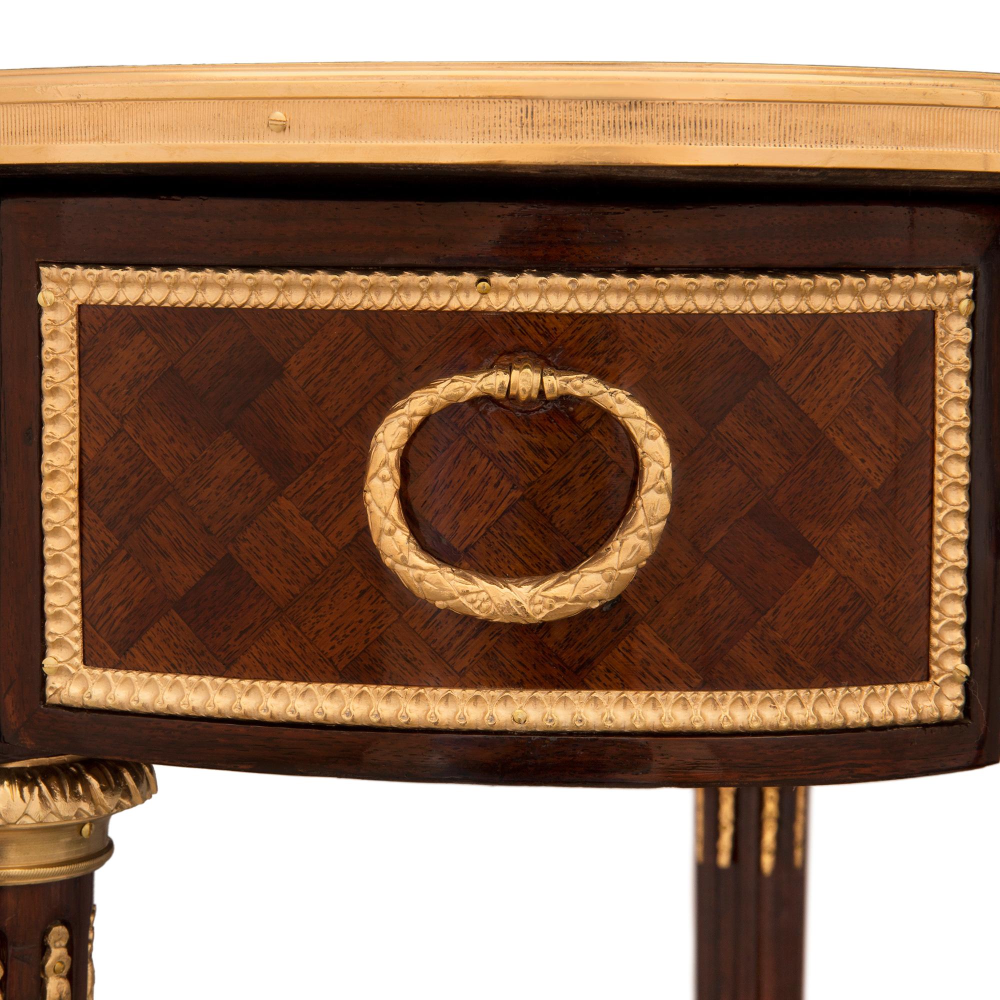 French 19th Century Louis XVI St. Mahogany, Kingwood and Ormolu Desk For Sale 5