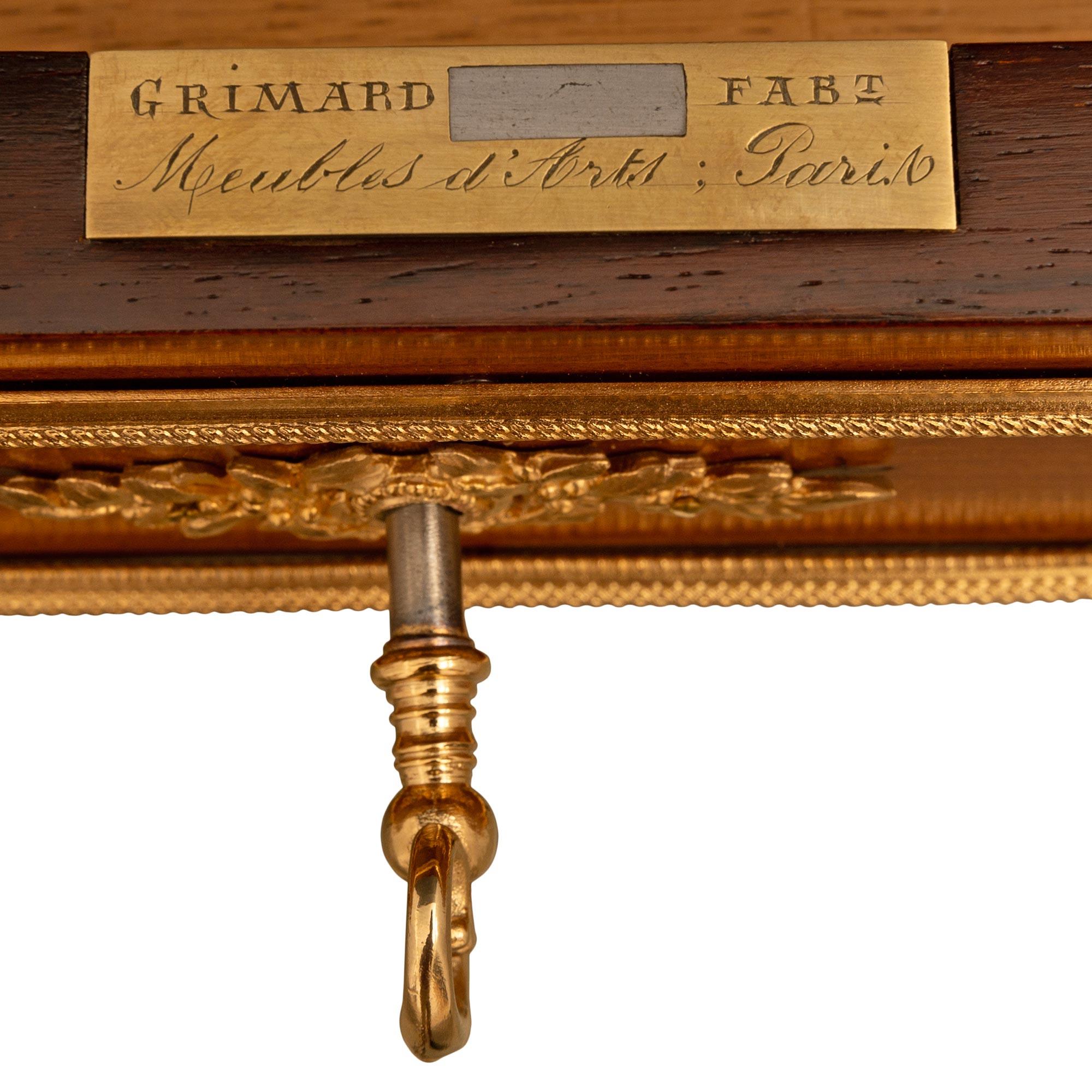 French 19th Century Louis XVI St. Mahogany, Kingwood, Satinwood, & Ormolu Desk For Sale 5