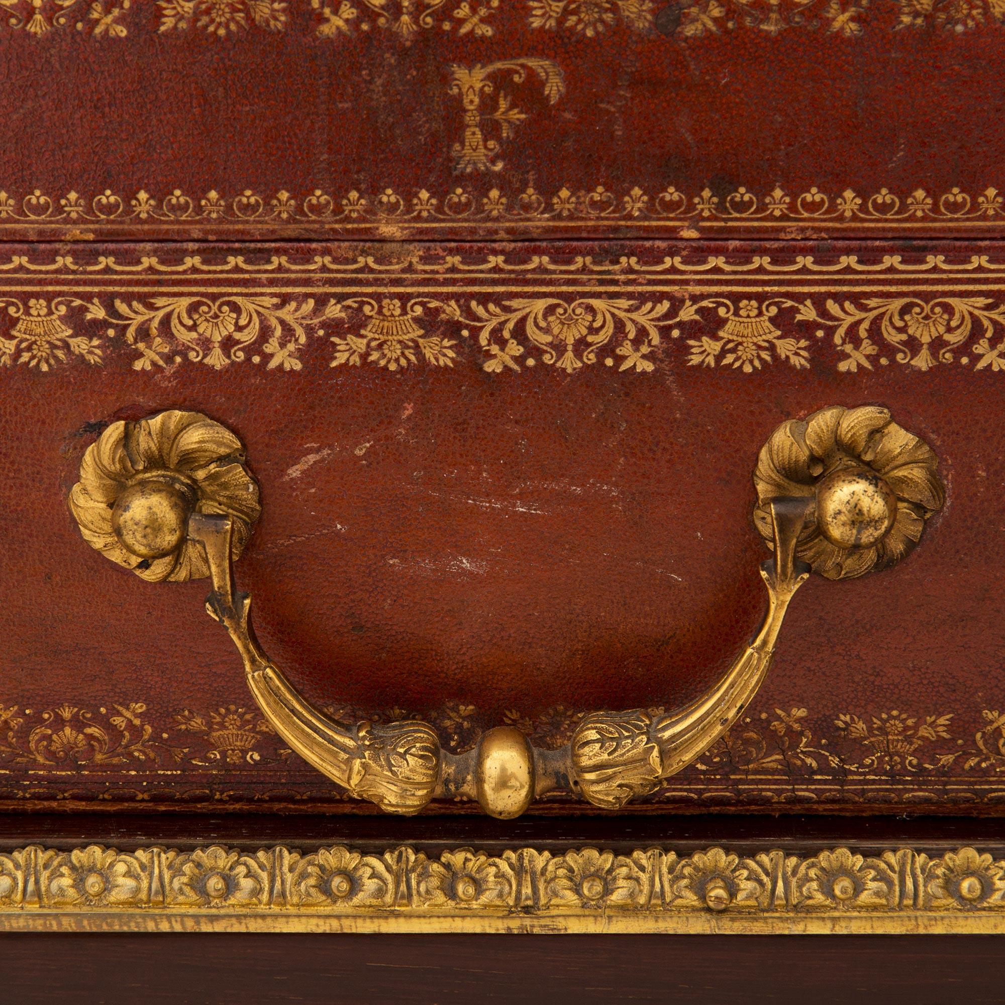 French 19th Century Louis XVI St. Mahogany, Ormolu and Leather Cartonnier For Sale 7
