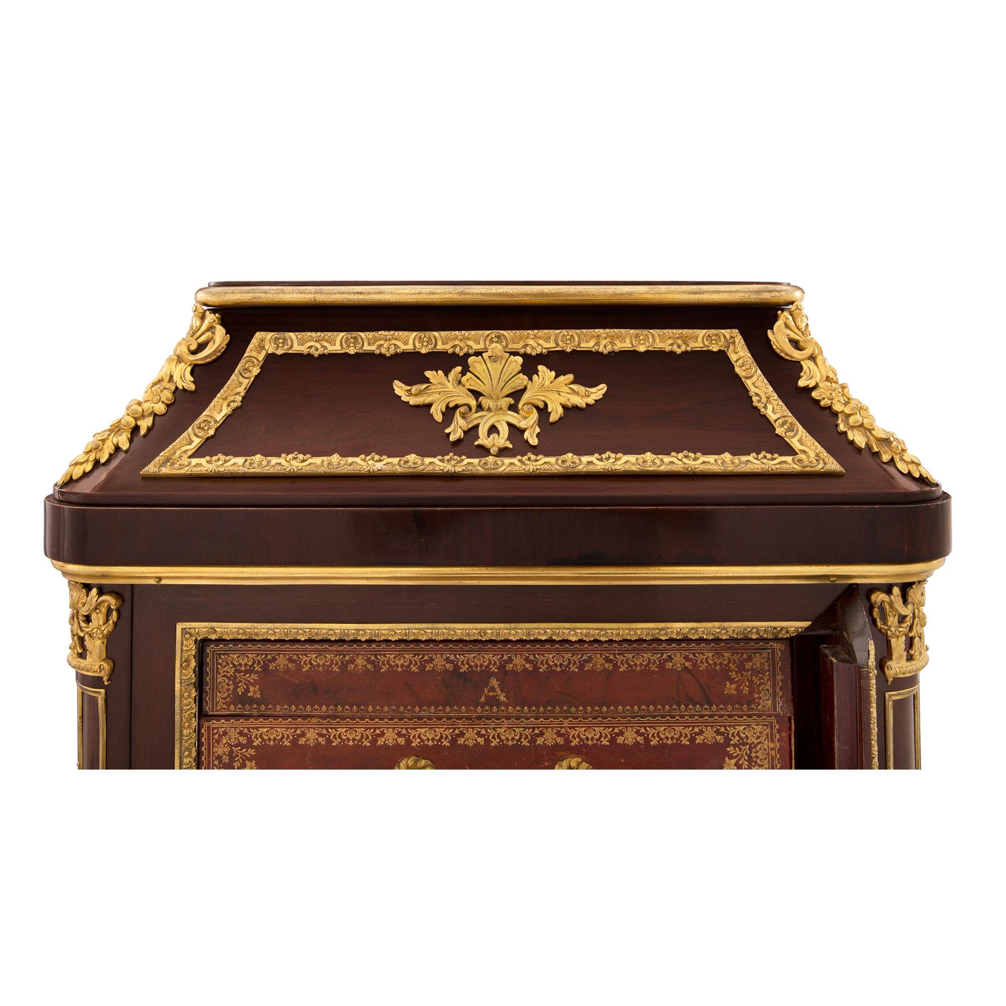 French 19th Century Louis XVI St. Mahogany, Ormolu and Leather Cartonnier For Sale 4