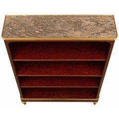 French 19th Century Louis XVI St. Mahogany, Ormolu And Marble Bibus Shelves
