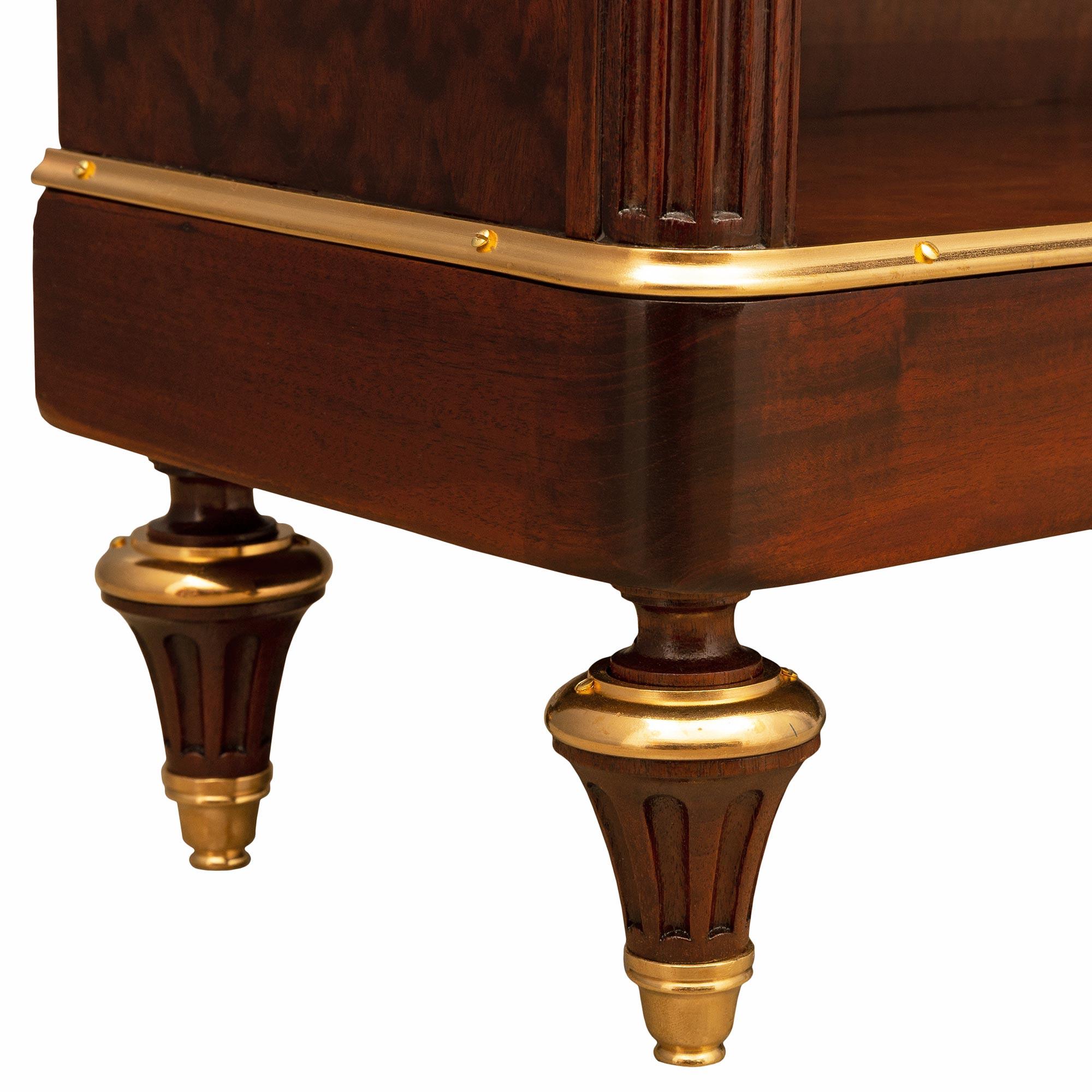 French 19th Century Louis XVI St. Mahogany, Ormolu And Marble Bibus Shelves For Sale 5