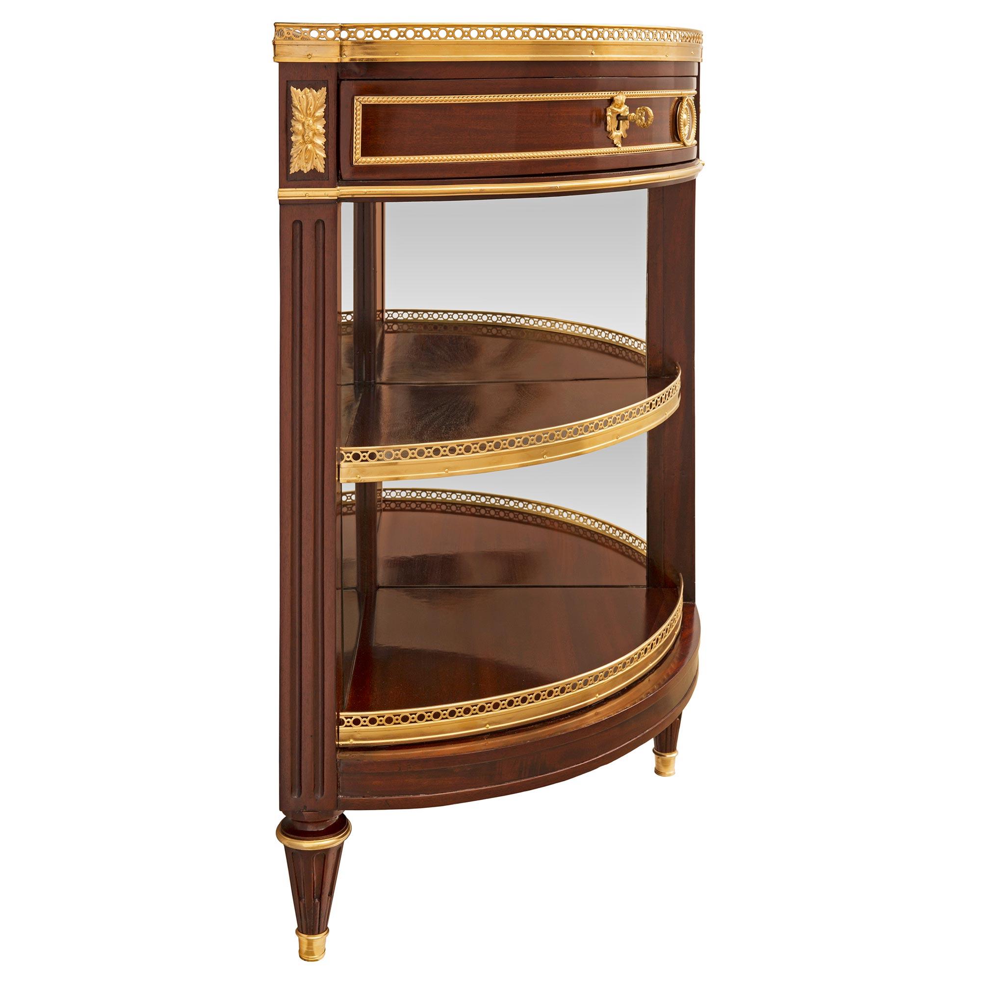 French 19th Century Louis XVI St. Mahogany, Ormolu, and Marble Buffet For Sale 2