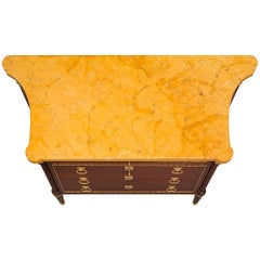 Cómoda Francesa del Siglo XIX de Caoba, Ormolu y Mármol de San Luis XVI