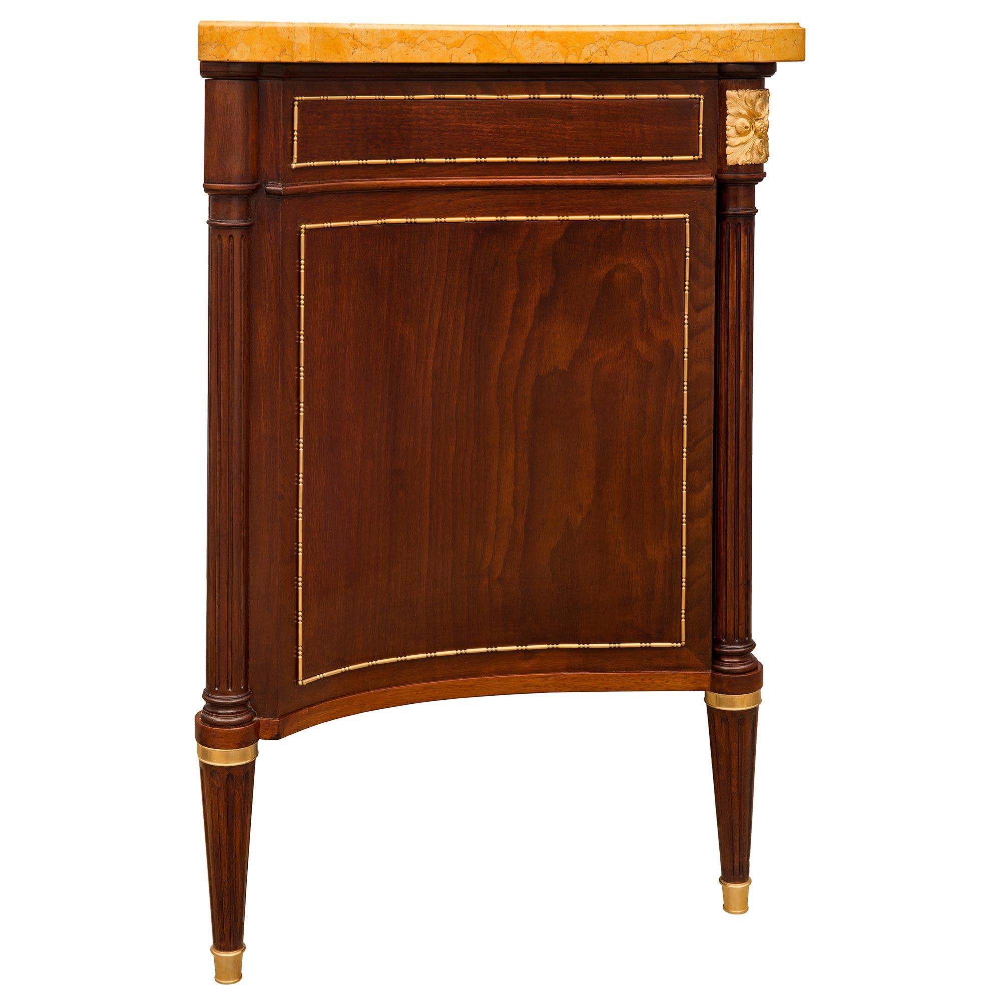French 19th Century Louis XVI St. Mahogany, Ormolu, and Marble Commode For Sale 2