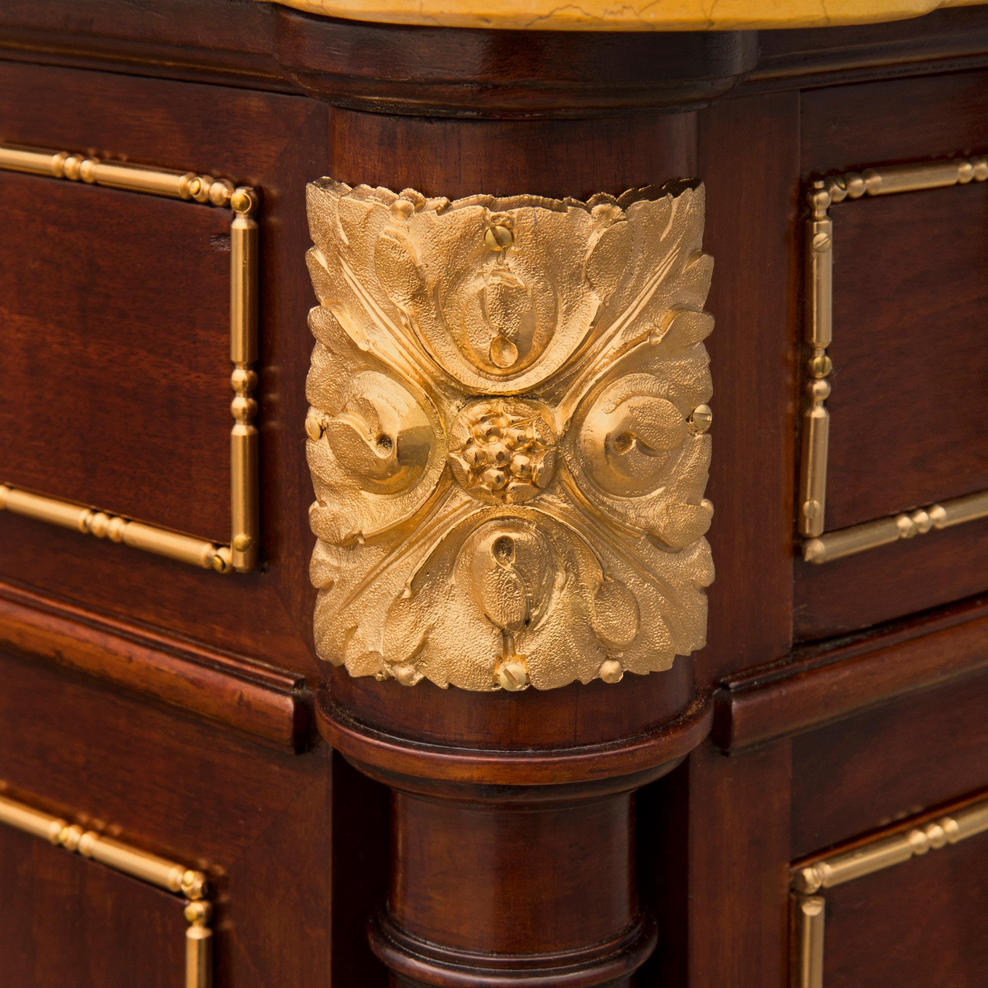 French 19th Century Louis XVI St. Mahogany, Ormolu, and Marble Commode For Sale 3