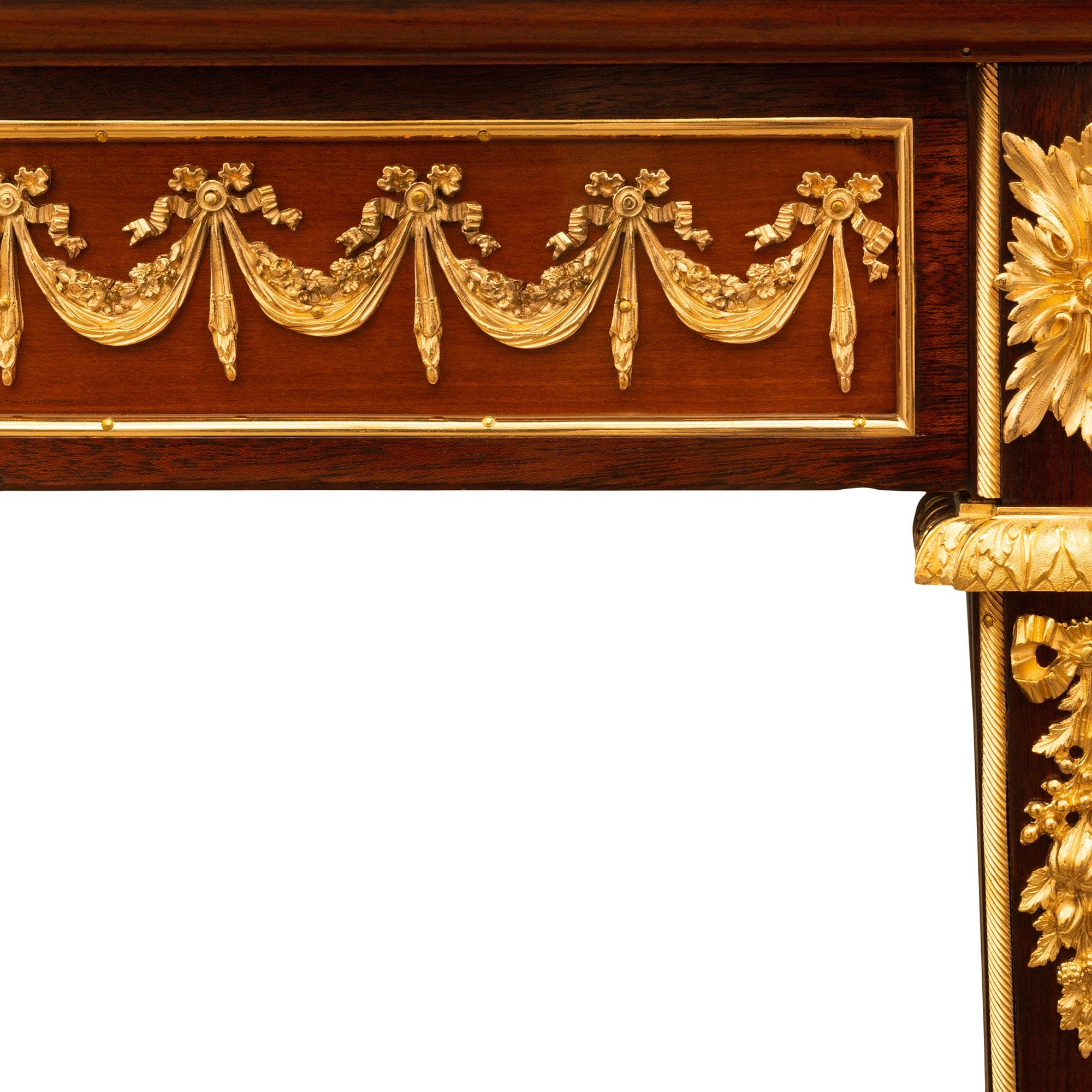 French 19th century Louis XVI st. Mahogany, Ormolu and marble desk/table  For Sale 3