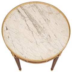 French 19th Century Louis XVI St. Mahogany, Ormolu and Marble Side Table
