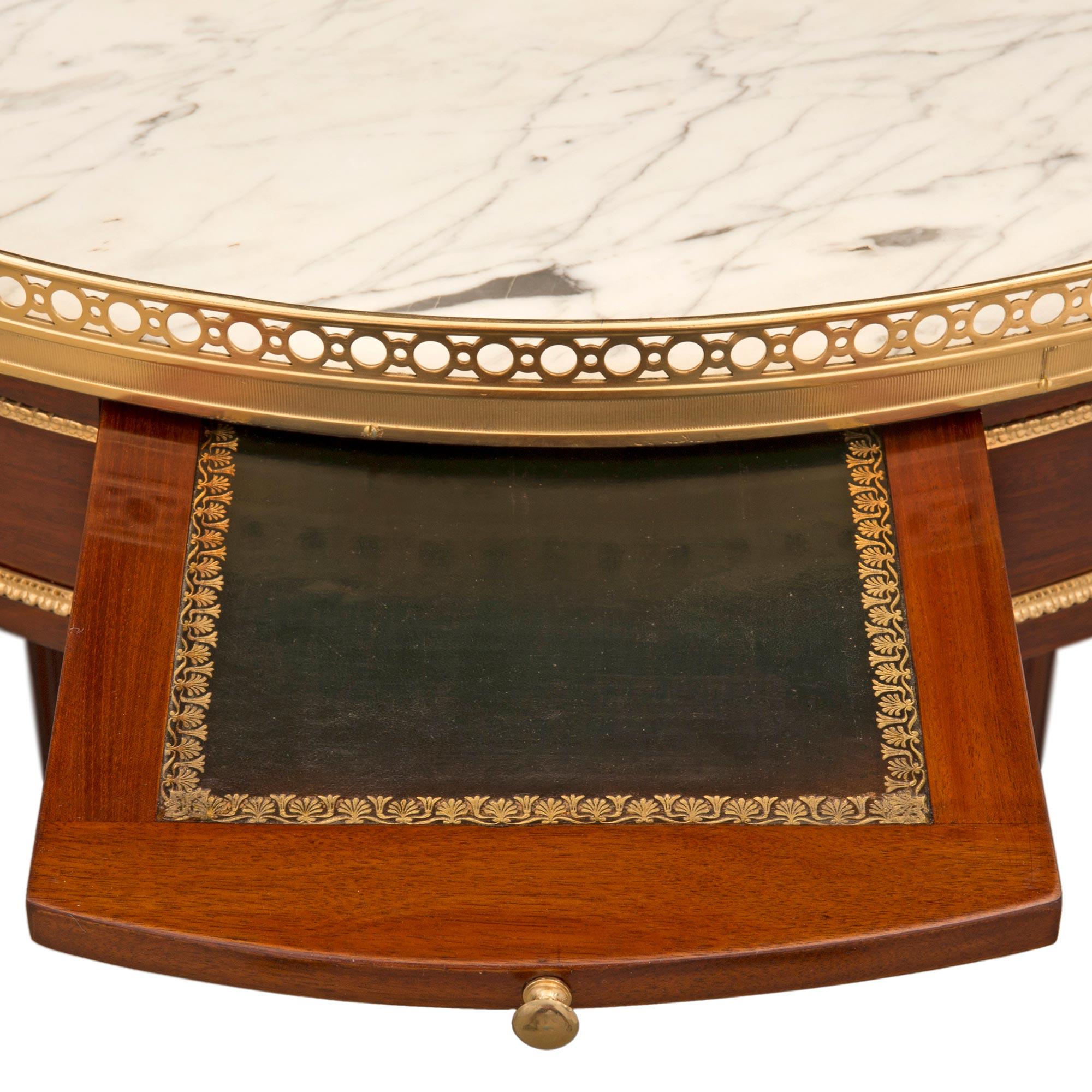 French 19th Century Louis XVI St. Mahogany, Ormolu and Marble Side Table For Sale 4