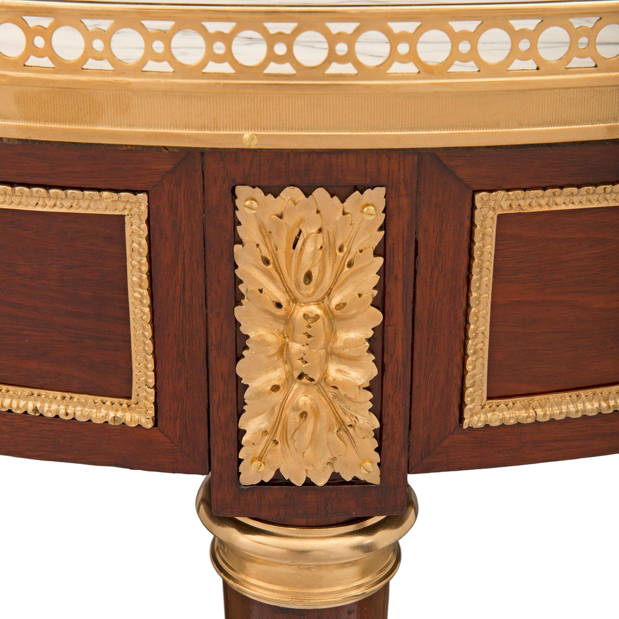 French 19th Century Louis XVI St. Mahogany, Ormolu and Marble Side Table For Sale 6