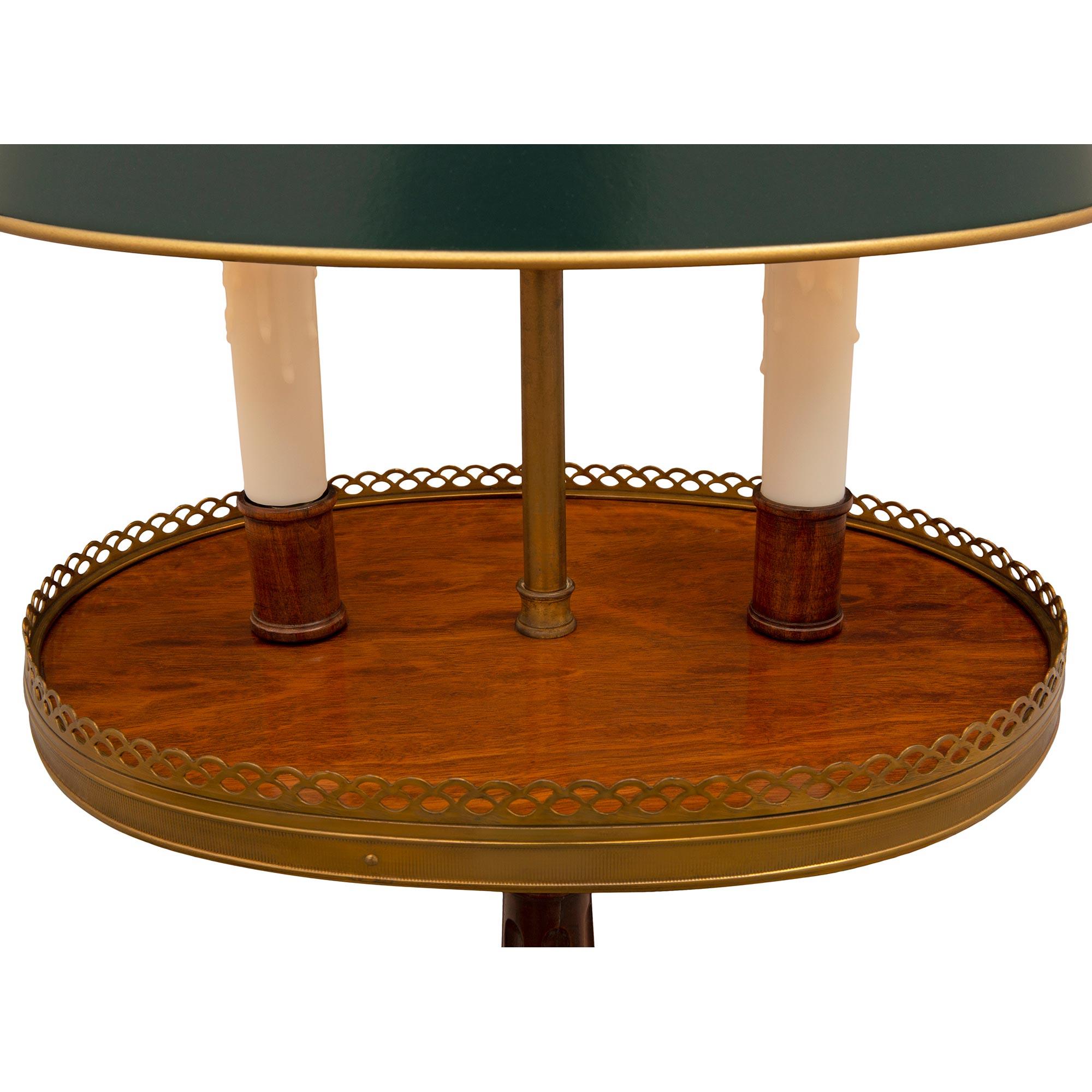 French 19th Century Louis XVI St. Mahogany, Ormolu And Tole Side Table For Sale 2