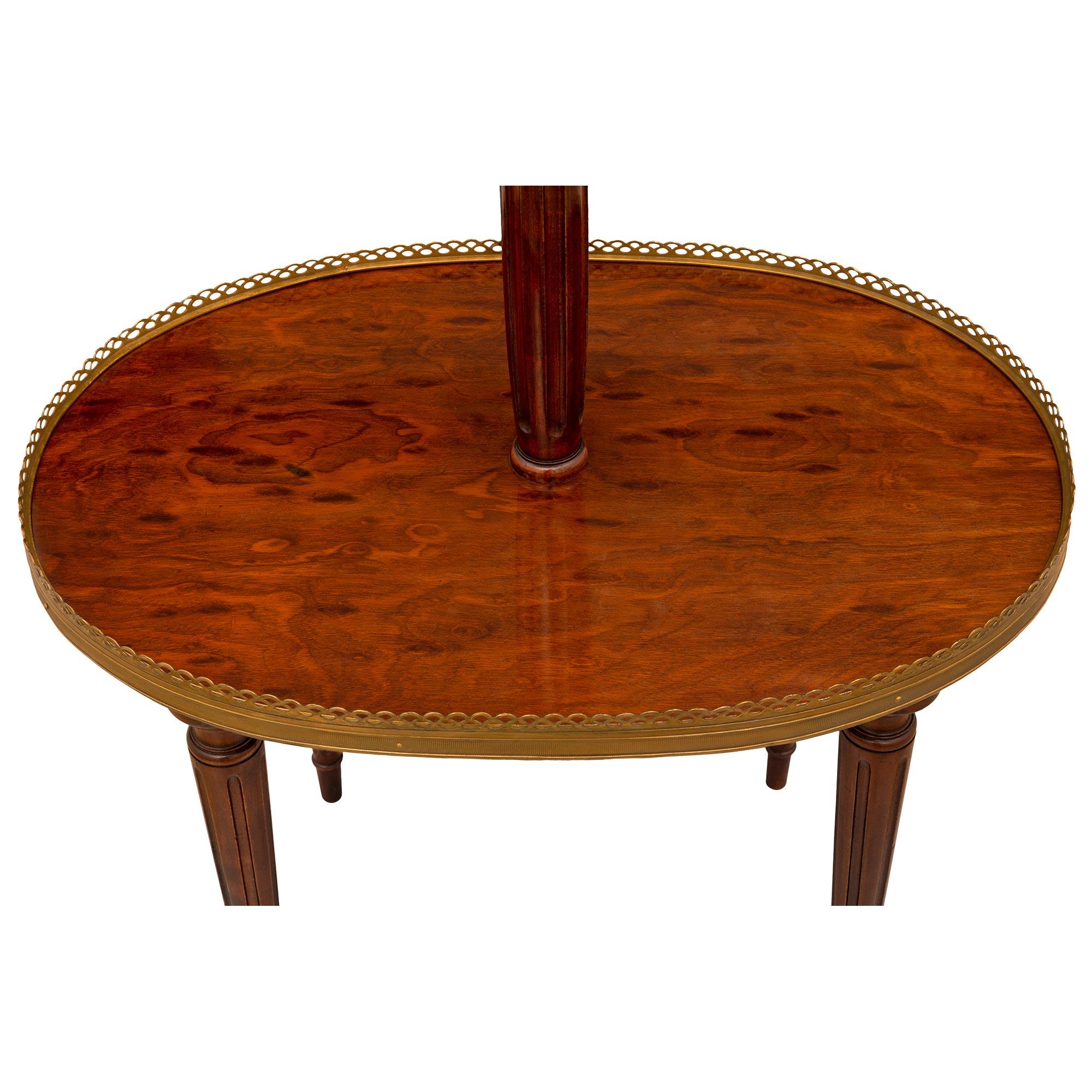 French 19th Century Louis XVI St. Mahogany, Ormolu And Tole Side Table For Sale 3