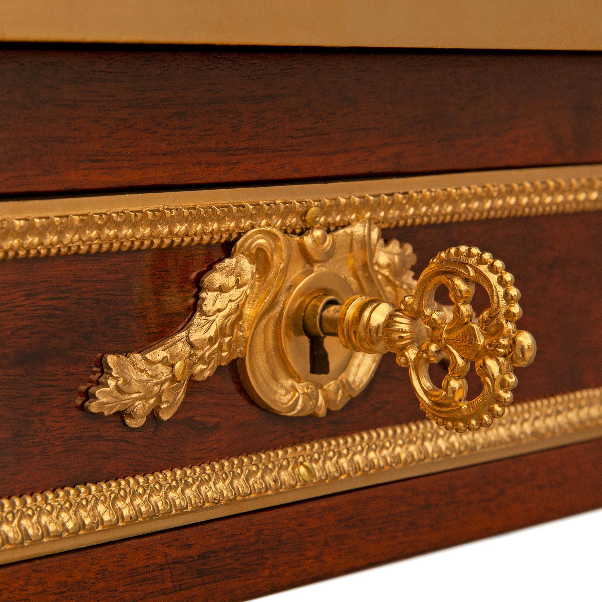 French 19th Century Louis XVI St. Mahogany, Ormolu Desk, Signed Linke For Sale 4