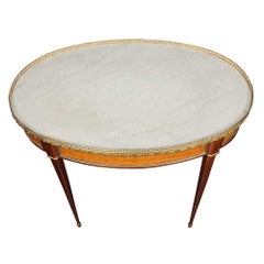 French 19th Century Louis XVI St. Mahogany Oval Side Table