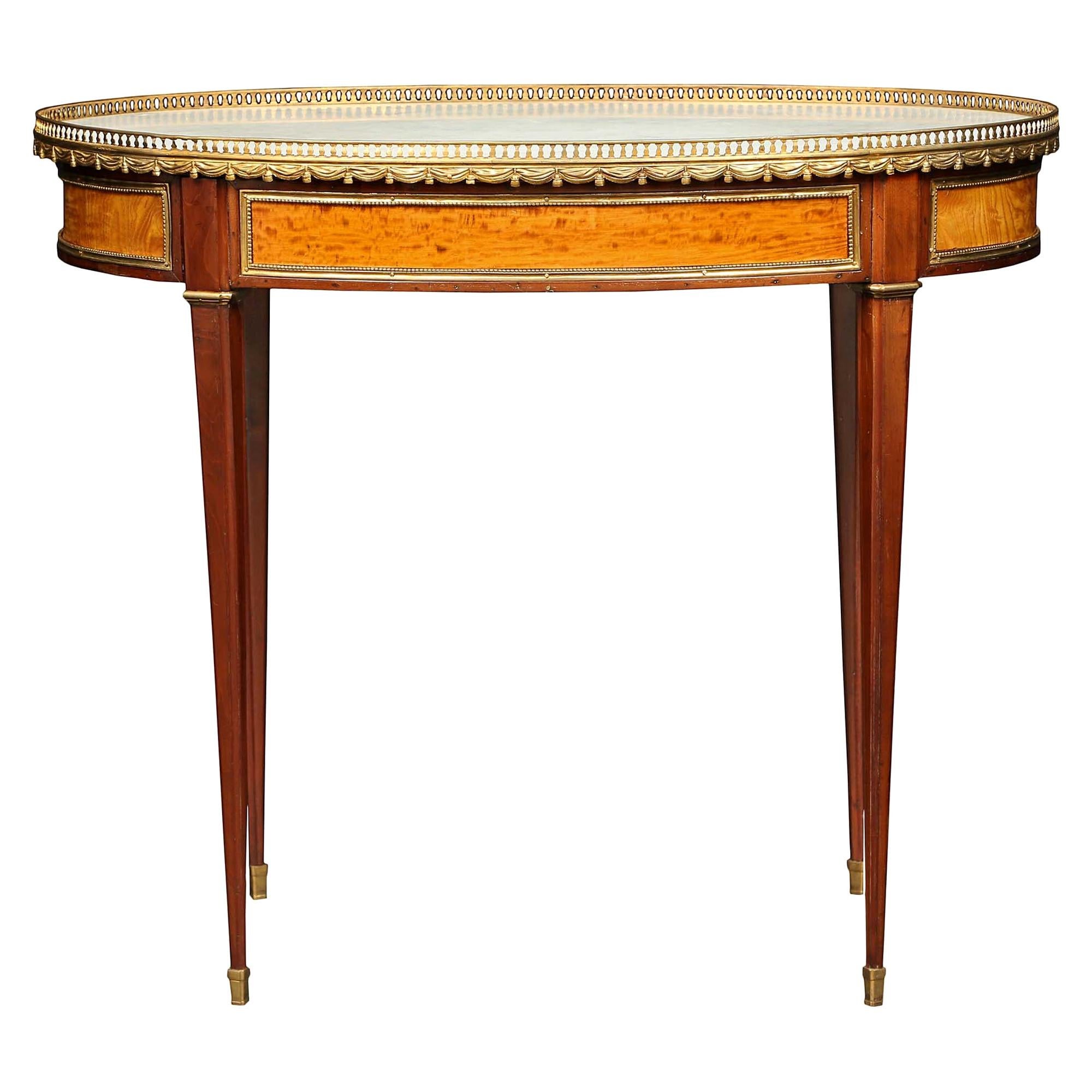 French 19th Century Louis XVI St. Mahogany Oval Side Table