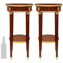 Table d'appoint en acajou tulipier kingwood ormolu du 19e siècle, de style Louis XVI