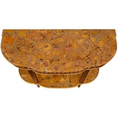 French 19th Century Louis XVI St. Mahogany, Tulipwood, Mirror And Marble Console