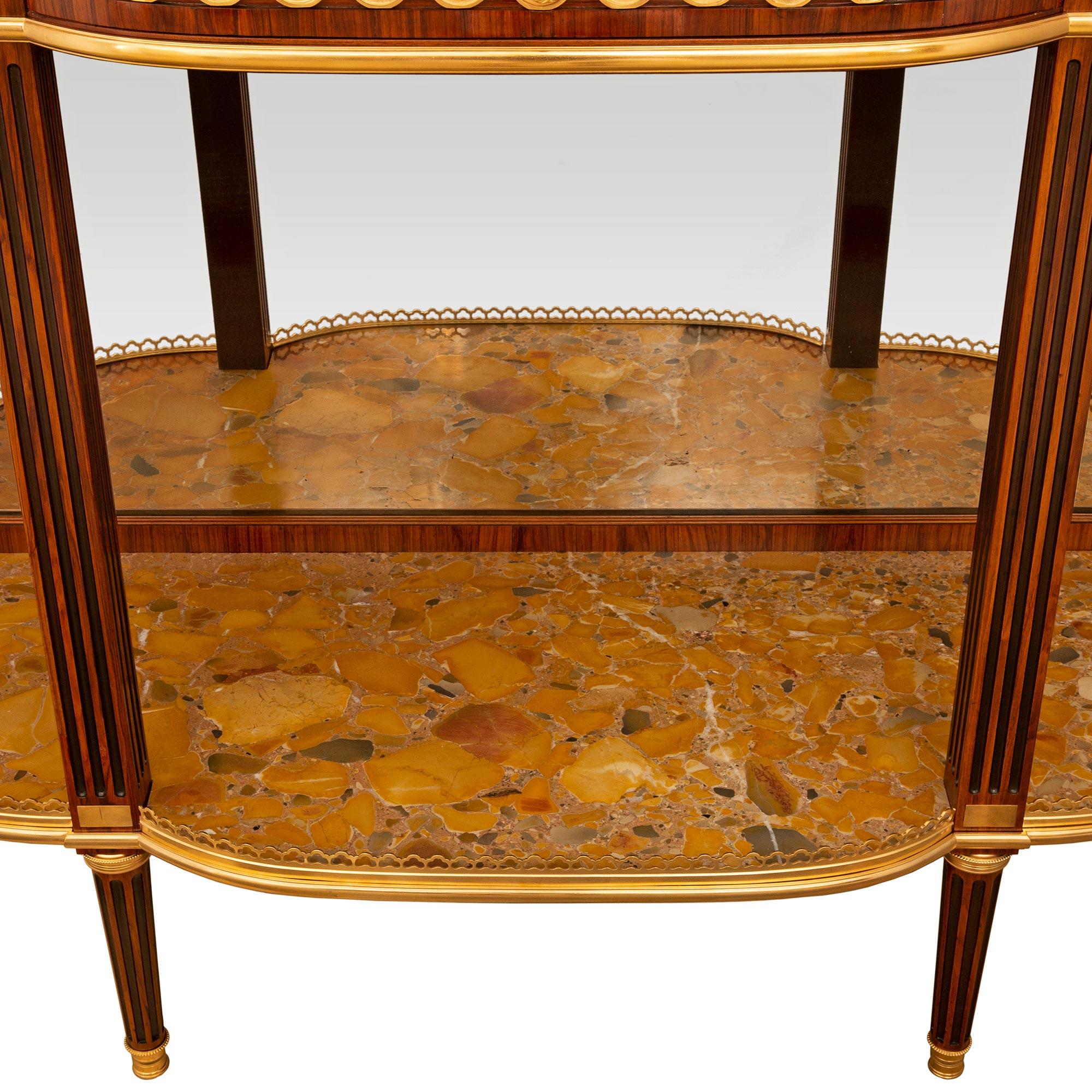 French 19th Century Louis XVI St. Mahogany, Tulipwood, Mirror And Marble Console For Sale 4