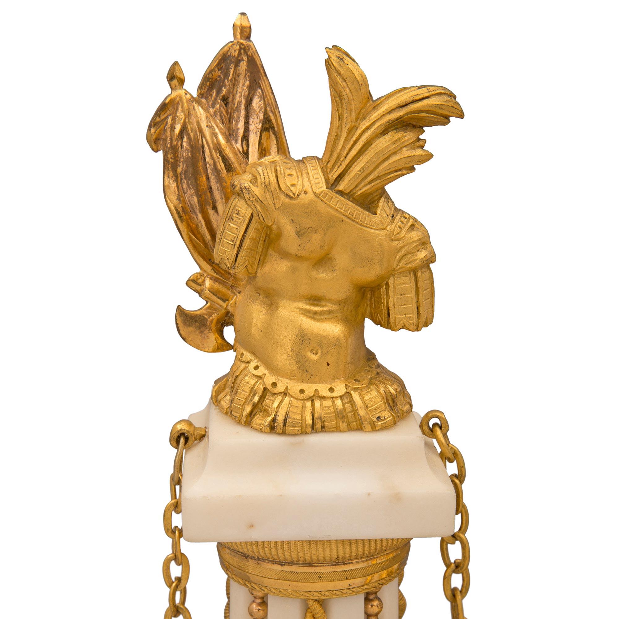 French 19th Century Louis XVI St. Marble and Ormolu Clock, Signed Simona a Paris For Sale 2