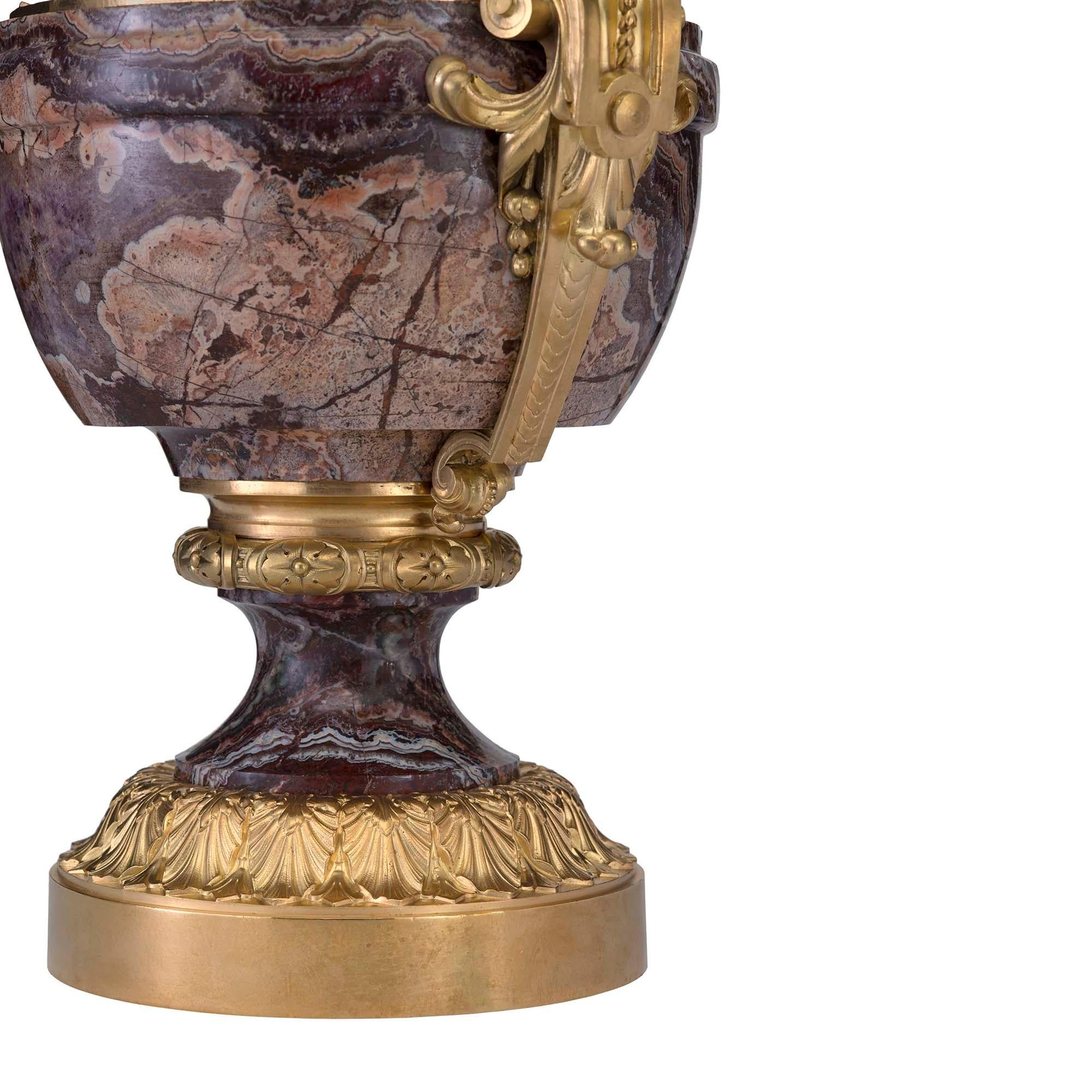 French 19th Century Louis XVI St. Marble and Ormolu Lidded Urn For Sale 2