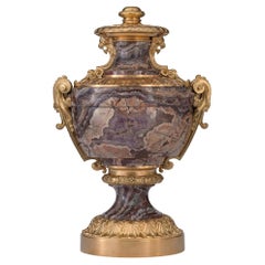 French 19th Century Louis XVI St. Marble and Ormolu Lidded Urn