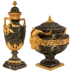 French 19th Century Louis XVI St. Marble And Ormolu Three Piece Garniture Set