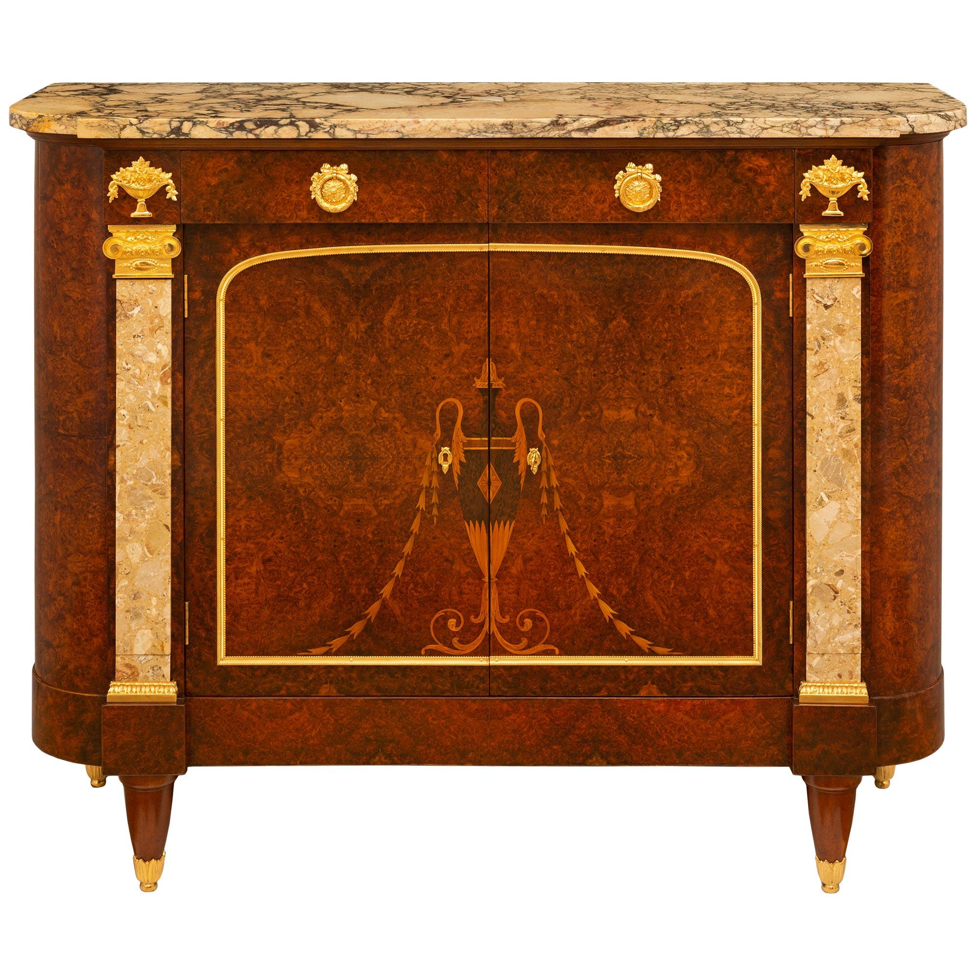 French 19th Century Louis XVI St. Marble, Ormolu, & Walnut Buffet For Sale 9