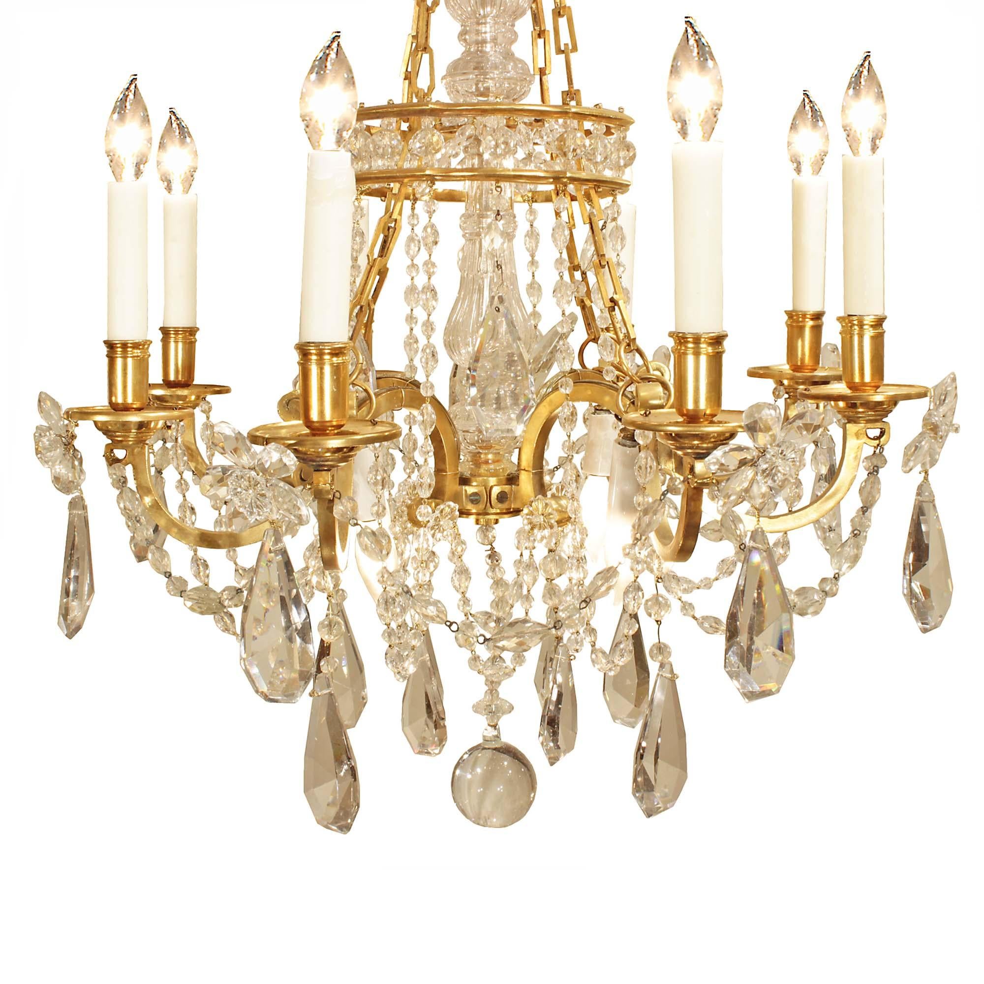 Crystal French 19th Century Louis XVI St. Marie Antoinette Chandelier For Sale