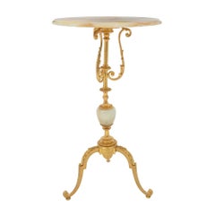 French 19th Century Louis XVI St. Napoleon III Period Onyx and Ormolu Side Table