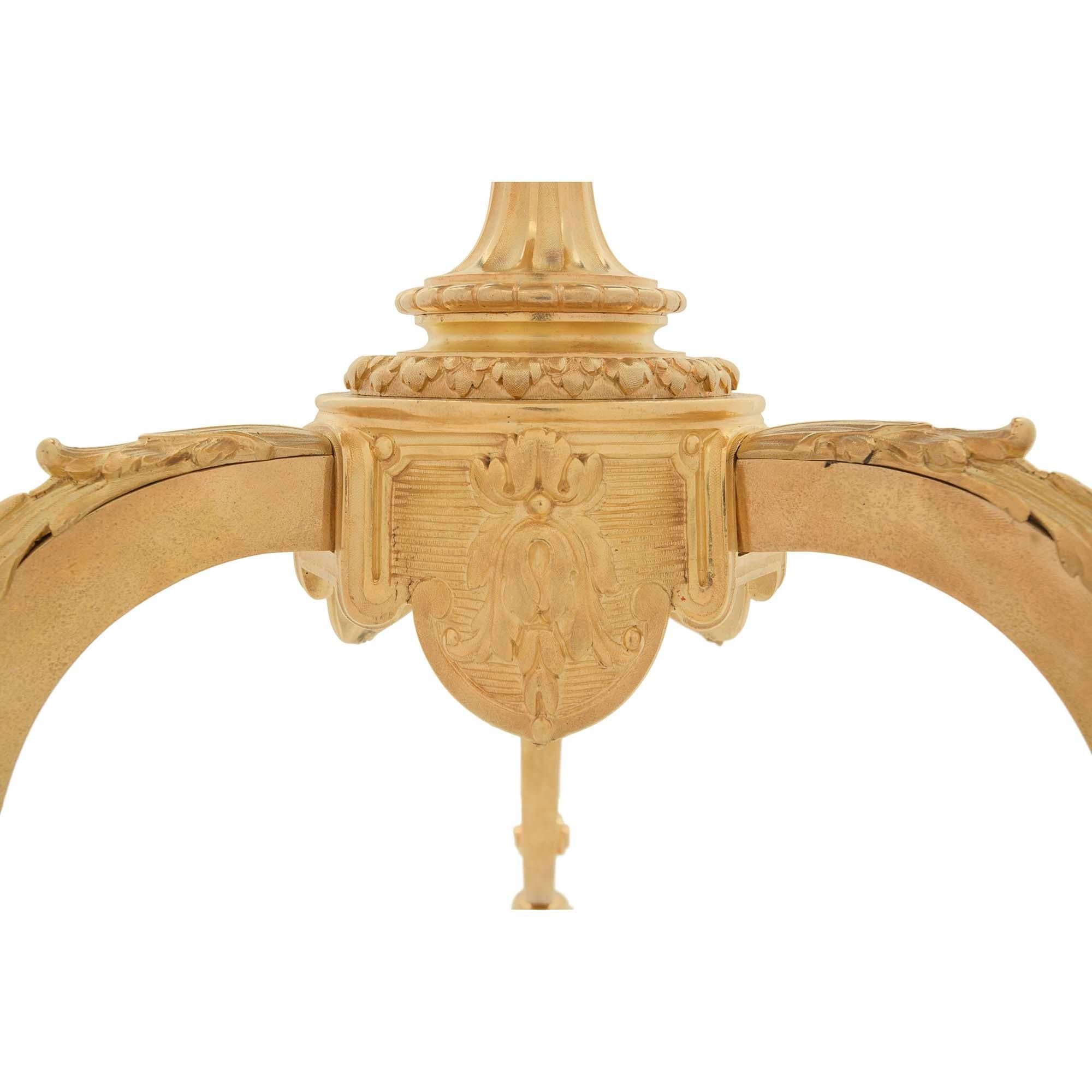 French 19th Century Louis XVI St. Napoleon III Period Onyx and Ormolu Side Table For Sale 5