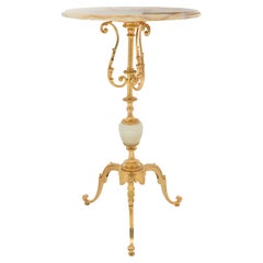 Antique French 19th Century Louis XVI St. Napoleon III Period Onyx and Ormolu Side Table